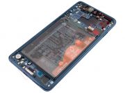 Pantalla completa Service Pack negra con marco azul para Huawei Mate 20 X, EVR-L29